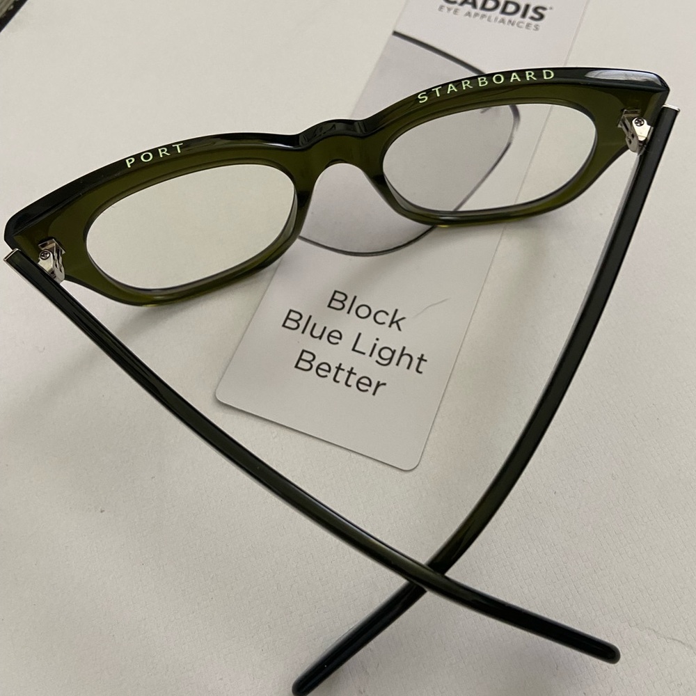 CADDIS Miklos Olive Green Blue Light Blocking Glasses - Picture 3 of 12